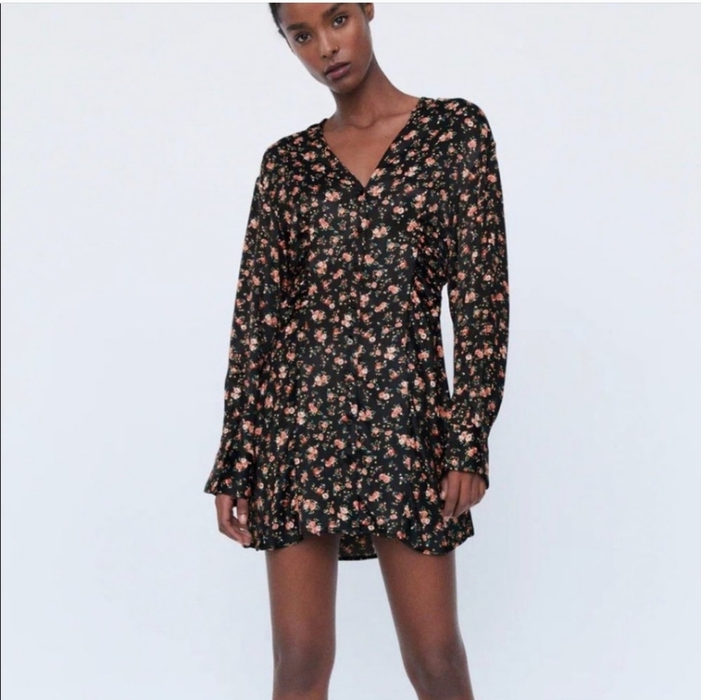 Floral Black and Pink Women's Dress 🖤🩷🖤🩷